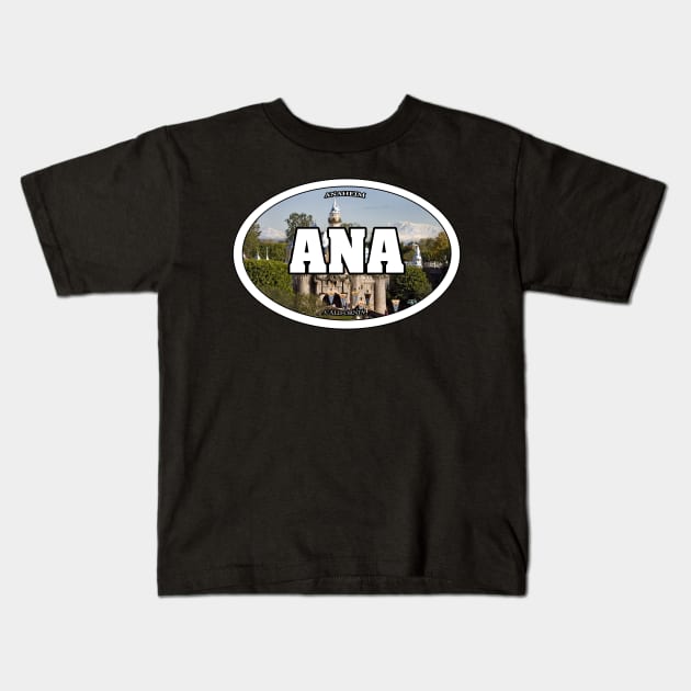 Anaheim Travel Sticker Kids T-Shirt by ZombeeMunkee